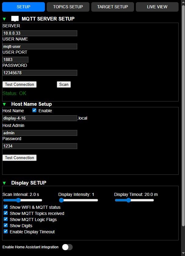 WebUI Global System Setup Interface Screen